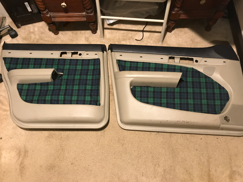 Fabric is only placed on top of the door cards to visualize it, I like it.